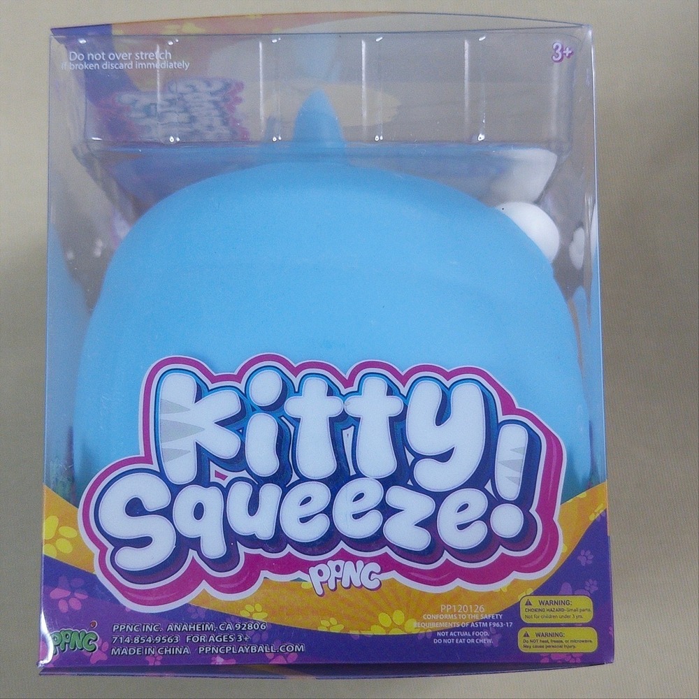 PPNC Kitty Squeeze Toy Kids One Size Blue Sensory Stress Relief Squishy NWT - Picture 6 of 9